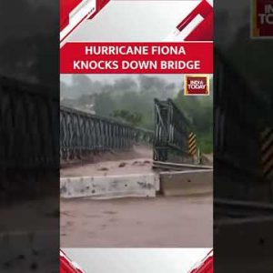 WATCH | Hurricane Fiona Makes Landfall On Puerto Rico, Knocks Down A Bridge #shorts