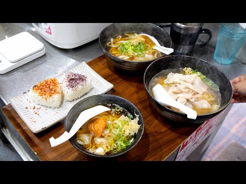 鮮やかなワンオペ調理で多彩な料理を提供する大阪名物”かすうどん”屋の１日丨Udon Noodles in Osaka