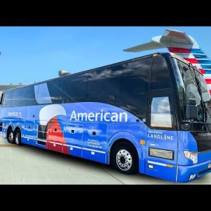 This AMERICAN AIRLINES flight is actually a BUS!