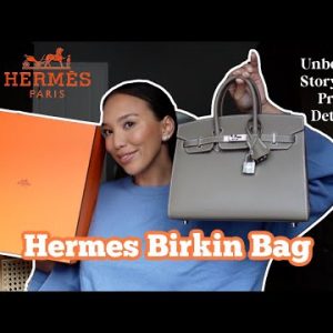 Unboxing: HERMES BIRKIN 25 Epsom Leather Etoupe Sellier | Adorable Caro