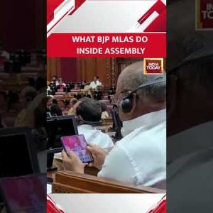WATCH: Samajwadi Party Shares Video Of Bjp Mlas Playing Game & Eating Tobacco In House #shorts